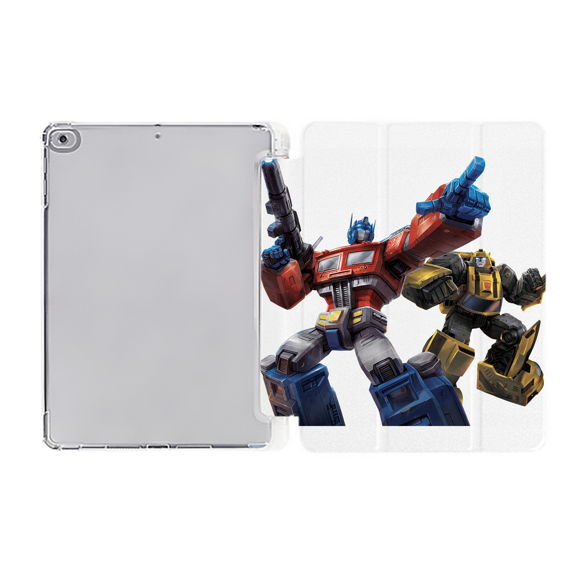 （画像用） Transformers トランスフォーマー IPad ケース ペン収納付き 三つ折りスタンド PUレザー×シリコン 対応機種9.5/10.5/10.9インチ